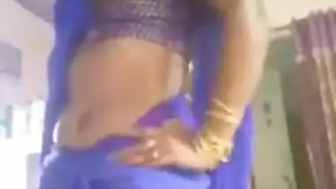Blue Saree Horny Bhabhi Desi Fingering Pussy